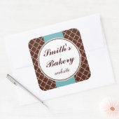 Aqua Brown Zakelijke Stickers (Envelop)
