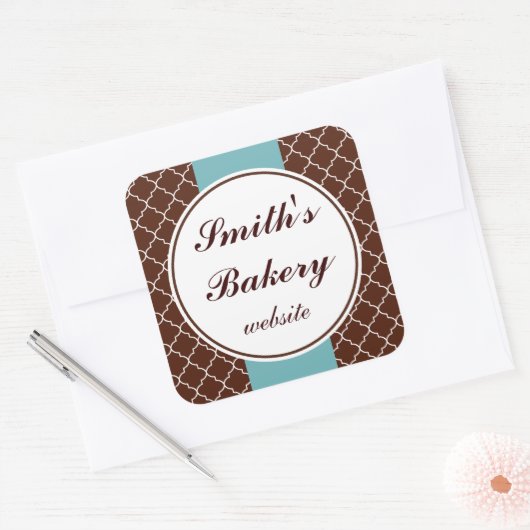 Aqua Brown Zakelijke Stickers (Envelop)