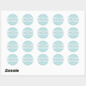 Aqua bruiloft aankondiging opslaan van de datum he ronde sticker (Vel)