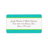 Aqua, bruin, wit, groen adreslabel etiket (Voorkant)