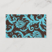 Aqua, bruin, witte, Damaskaart Plaatskaartje (Achterkant)