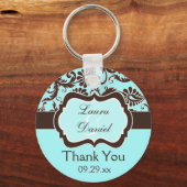 Aqua, bruin, witte dwergbruine Sleutelhanger (Voorkant)