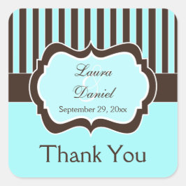 Aqua, bruin, witte streping voor Sticker