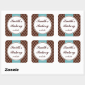 Aqua Bruine Bedrijfsstickers Vierkante Sticker (Vel)