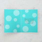 Aqua & Bruine Stip Vleermuis Bar Mitswa Dankkaart Bedankkaart (Binnen)