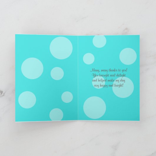 Aqua & Bruine Stip Vleermuis Bar Mitswa Dankkaart Bedankkaart (Binnen)