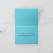 Aqua, Bruine, Witte Damast Bedankkaart (Binnen)