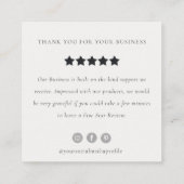 Aqua Brush Stoke Monogram Review Request Logo Vierkante Visitekaartje (Achterkant)