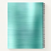 Aqua Brushed Metal Monogram Recipe Book Notitieboek (Achterkant)