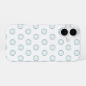 Aqua Bubble Dot Hoestelcase | Teal Stippen Minima iPhone 16 Hoesje (Achterkant horizontaal)