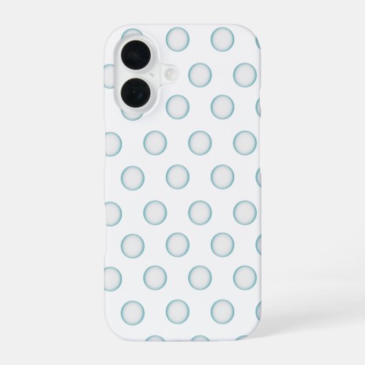 Aqua Bubble Dot Hoestelcase | Teal Stippen Minima iPhone 16 Hoesje (Achterkant)