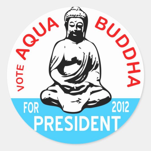 Aqua Buddha Sticker (Voorkant)