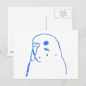 Aqua Budgie Portrait Briefkaart (Voorkant / Achterkant)