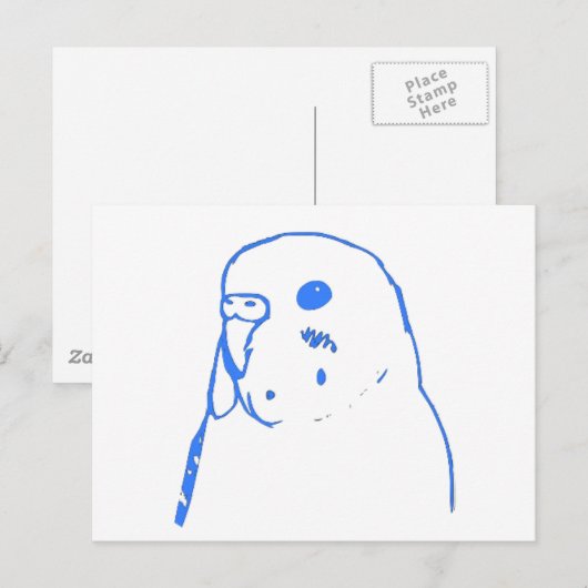 Aqua Budgie Portrait Briefkaart (Voorkant / Achterkant)