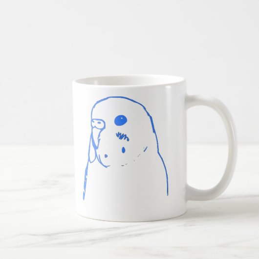 Aqua Budgie Portrait Koffiemok (Rechts)