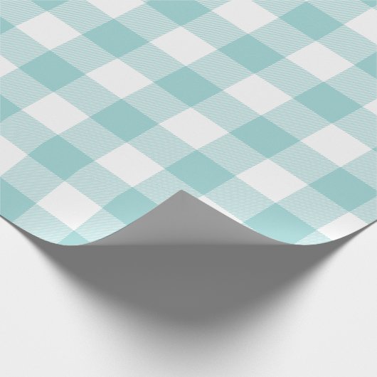 Aqua Buffalo Check Pattern Cadeaupapier (Hoek)