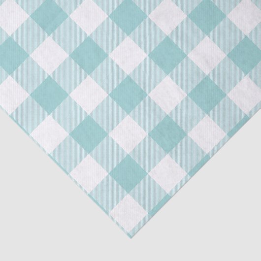 Aqua Buffalo Check Pattern Tissuepapier (Detail)