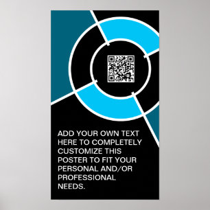 aqua bullseye QR-code Poster