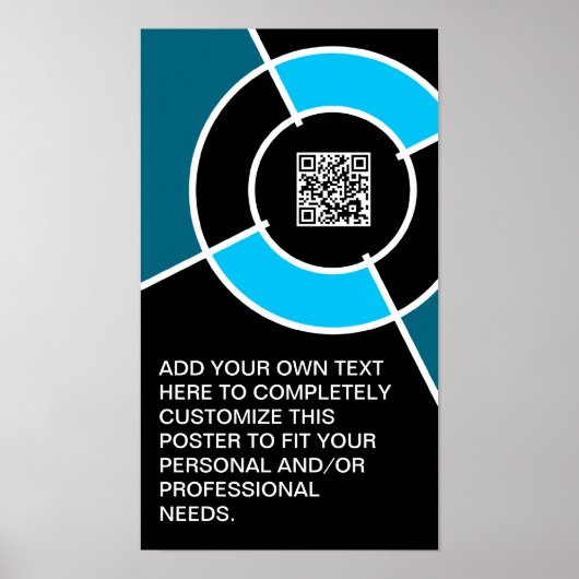 aqua bullseye QR-code Poster (Voorkant)