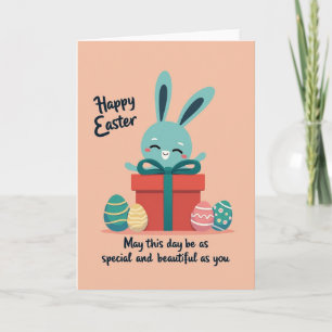 Aqua Bunny-cadeausdoos kaart
