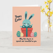 Aqua Bunny-cadeausdoos kaart (Gele Bloem)