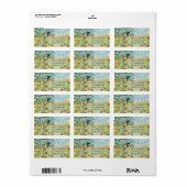 Aqua Bunting  Tortelduifjes Damask Hills Etiket (Full Sheet)