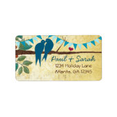 Aqua Bunting  Tortelduifjes Etiket (Voorkant)