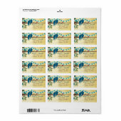 Aqua Bunting  Tortelduifjes Etiket (Full Sheet)