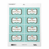Aqua Business Cupcake-labels Etiket (Full Sheet)