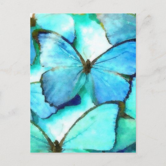 Aqua Butterflies Briefkaart (Voorkant)