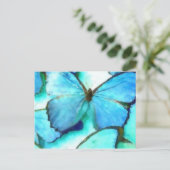 Aqua Butterflies Briefkaart (Staand voorkant)