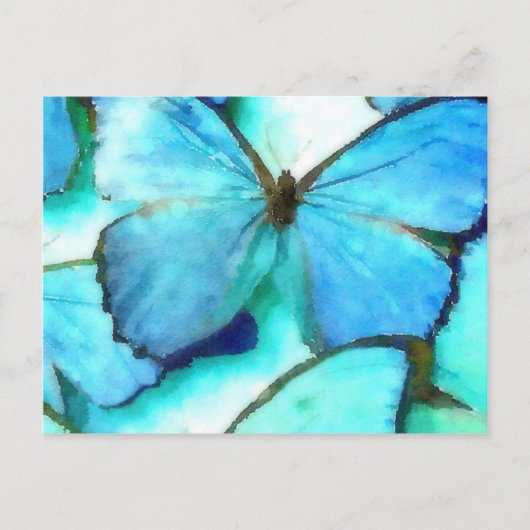 Aqua Butterflies Briefkaart (Voorkant)