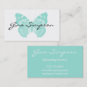 Aqua Butterfly Aangepaste Visitekaartjes (Voorkant / Achterkant)