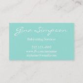 Aqua Butterfly Aangepaste Visitekaartjes (Achterkant)