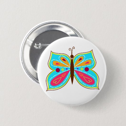 Aqua Butterfly Button (Voorkant /achterkant)