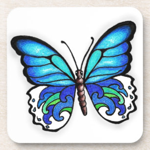 Aqua Butterfly Drankjes Onderzetter