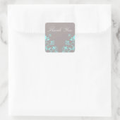 Aqua Butterfly Floral Dank u Stickers (Tas)