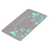 Aqua Butterfly Floral Premium Magnet Magneet (Linkerzijde)