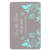 Aqua Butterfly Floral Save the Date Magnet Magneet (Verticaal)