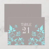 Aqua Butterfly Floral Table Number Briefkaart (Voorkant / Achterkant)