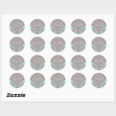 Aqua Butterfly Floral Wedding Stickers (Vel)