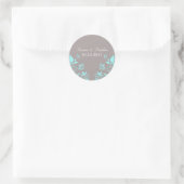 Aqua Butterfly Floral Wedding Stickers (Tas)