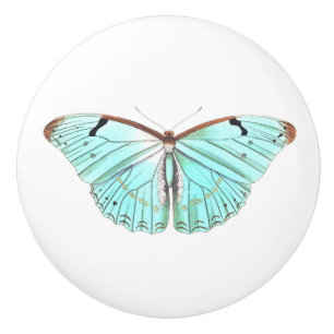 Aqua Butterfly Keramische Knop