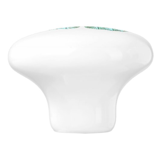 Aqua Butterfly Keramische Knop (Zijkant)