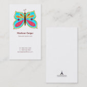 Aqua Butterfly-roebelkaarten Contactkaartje (Voorkant / Achterkant)