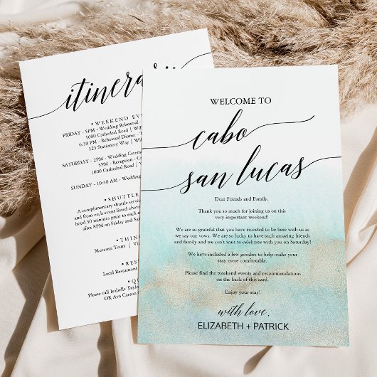 Aqua Cabo San Lucas Welkomstbrief & Reisroute