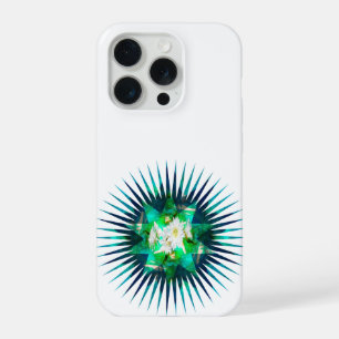 Aqua Cactus Bloem Kaleidoscoop Effect,  iPhone 15 Pro Case