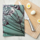 Aqua Cactus Bonsai Bloom Kitchen Towel Theedoek (Quarter Fold)