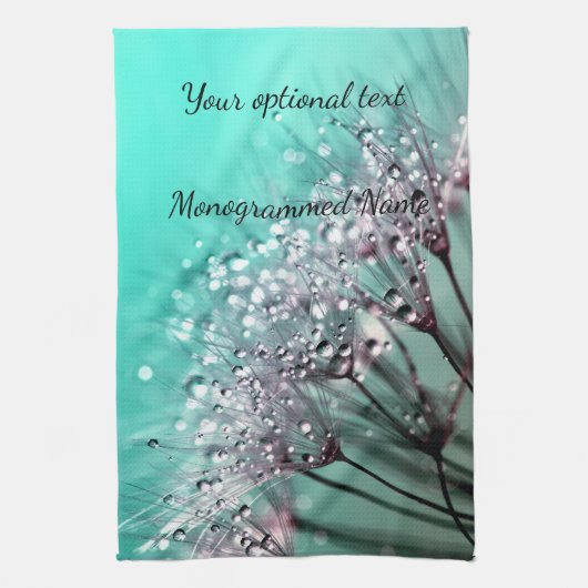 Aqua Cactus Bonsai Bloom Kitchen Towel Theedoek (Verticaal)