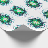 Aqua Cactus Flower Kaleidoscope Effect Cadeaupapier (Hoek)